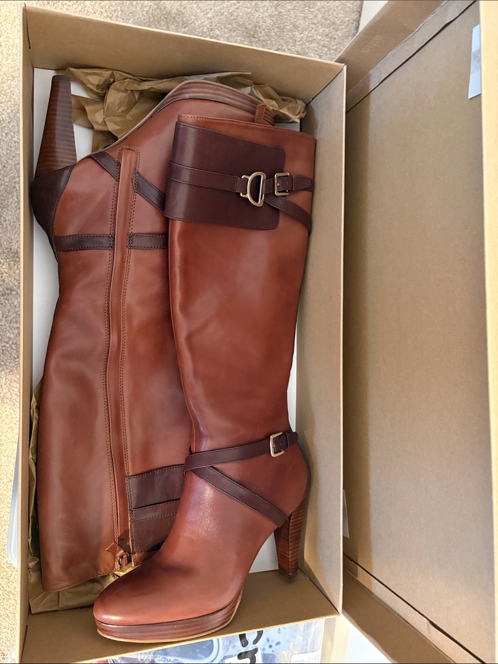 Cole Haan Women Poppy Bit Tall Boot in Sequoia Chestnut 7.5 - Picture 13 of 13